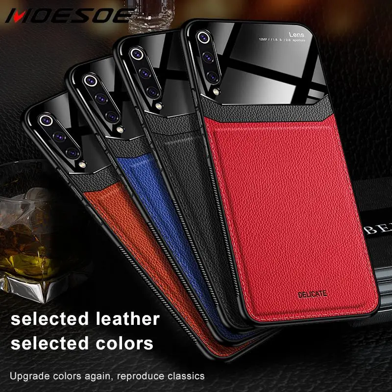 Matte Back Phone Cases For Xiaomi Mi 9 9T Pro 8 Lite Leather Hybrid Acrylic Case Cover Redmi K20 Note 7 |