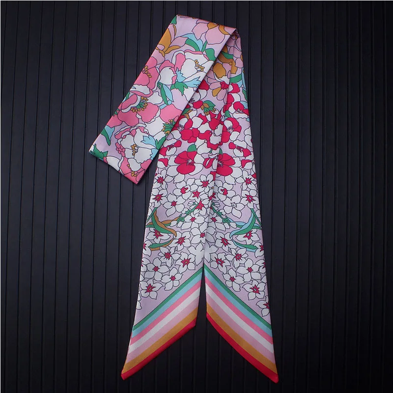 Мы фабрика шелковый длинный шарф Мода животное пчела печати шеи Элегантные шарфы сумка волос ленты роскошный бренд пояс для оголовья - Цвет: 31