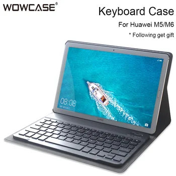 

WOWCASE Detachable Keyboard Case for Huawei MediaPad M5 8.4/10.1/10.8 inch Case Flip Leahter Cover SHT BAH2 CMR Keyboard Casing