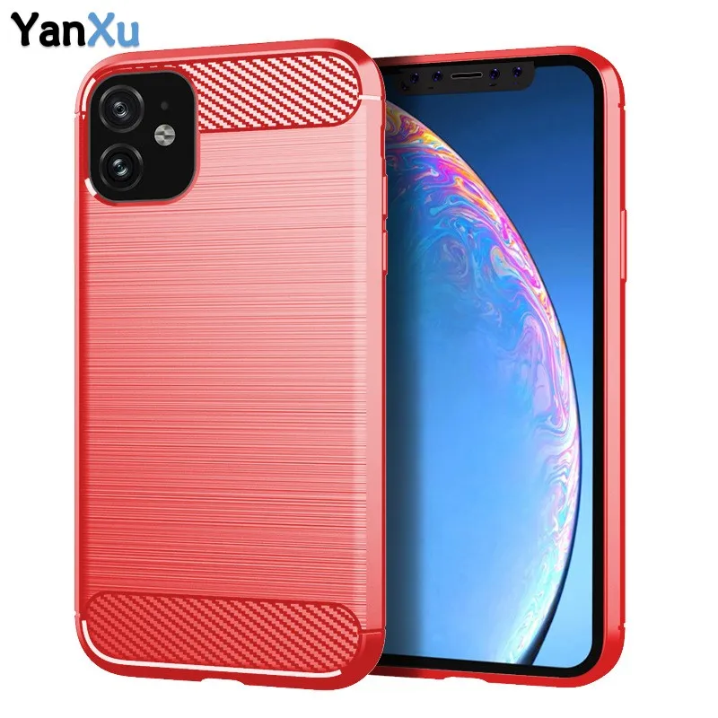 Силиконовый чехол из углеродного волокна для телефона iPhone 11 Pro Max XS XR MAX X 8 7 6S Plus
