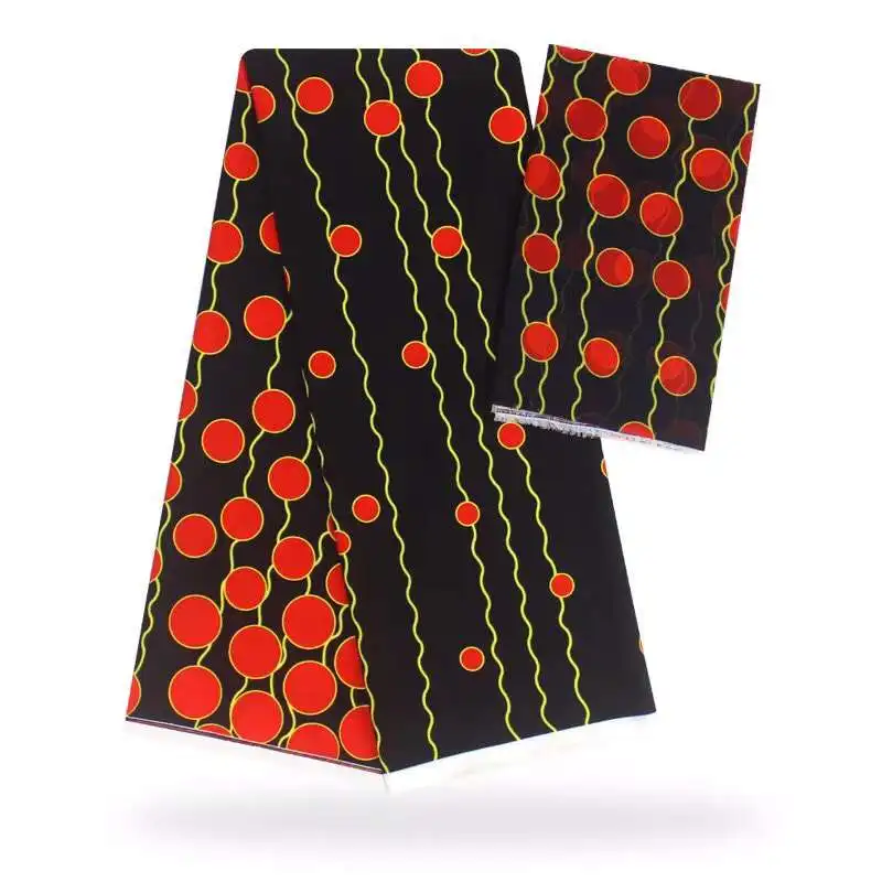 Лидер продаж, шелковая африканская ткань с принтом, 5 ярдов, нигерийская ткань с узором Анкара, черная и красная R африканская восковая дизайнерская шелковая ткань SM30 - Цвет: 21