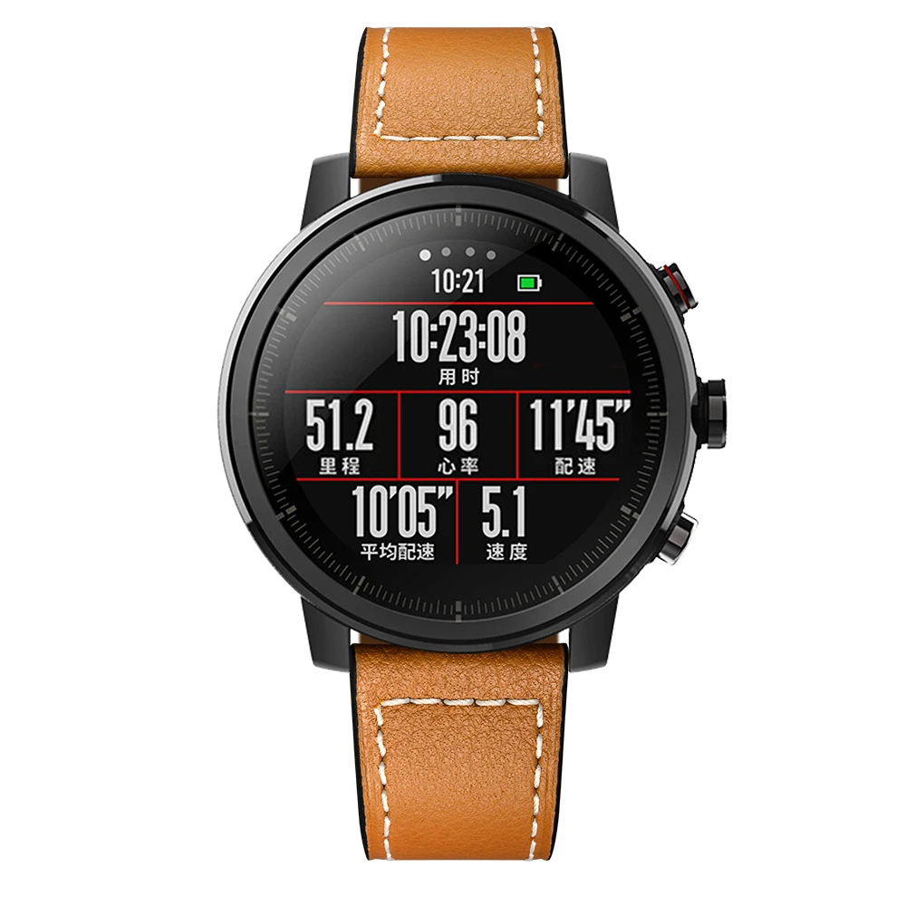 Для AMAZFIT 2 ремешок для часов 22 мм силиконовая вставка верхний слой коровья кожа сшивание сменный ремешок для часов AMAZFIT 1 браслет