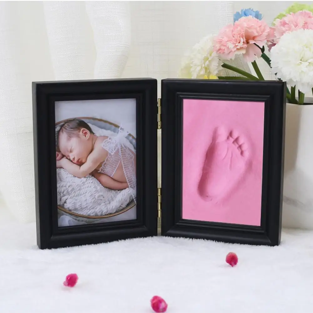 

Baby footprint Non-Toxic Photo frame DIY Handprint Footprint Imprint Kit Baby Souvenirs Casting Clay Print Toys