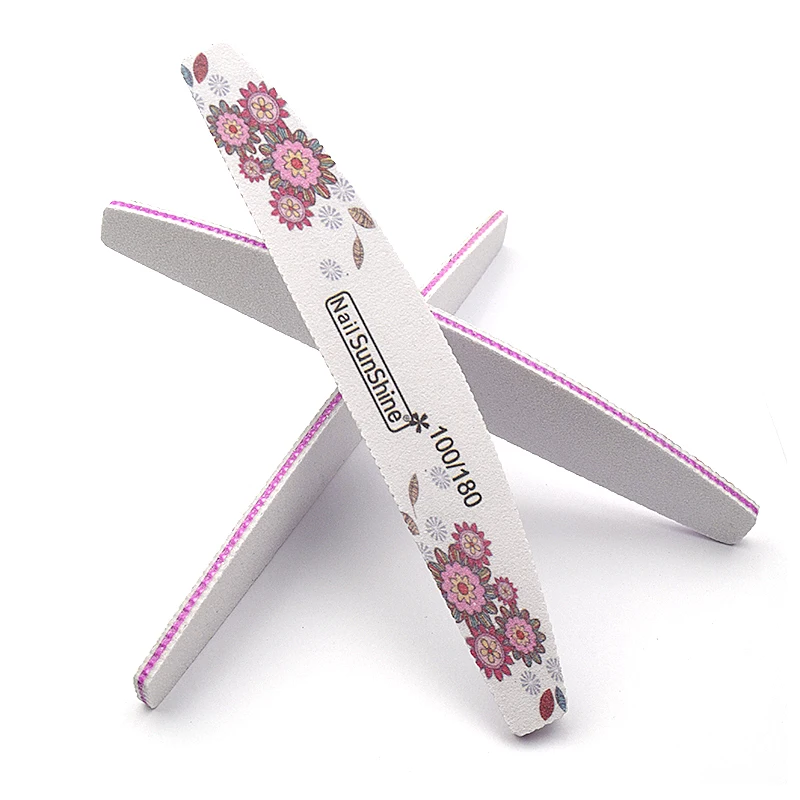 10pcs/lot Professional Nail Files UV Gel Polisher File 100/180 Grits Boat Buffer Block Washable Manicure Tools Set Lime a Ongle | Красота и