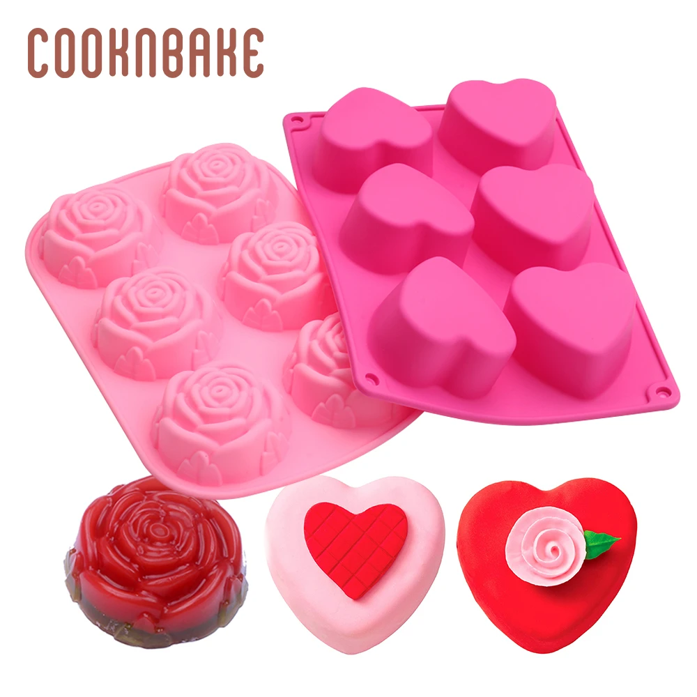 

COOKNBAKE heart soap mold Silicone Mould for Resin Handmade Soap Candle DIY Valentine's Day cake pastry dessert pudding form