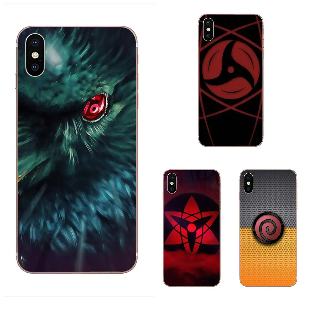 Мягкие лучшие чехлы для Apple iPhone 4 4s 5 5C 5S SE 6 6S 7 8 Plus X XS Max XR Аниме Наруто Шаринган