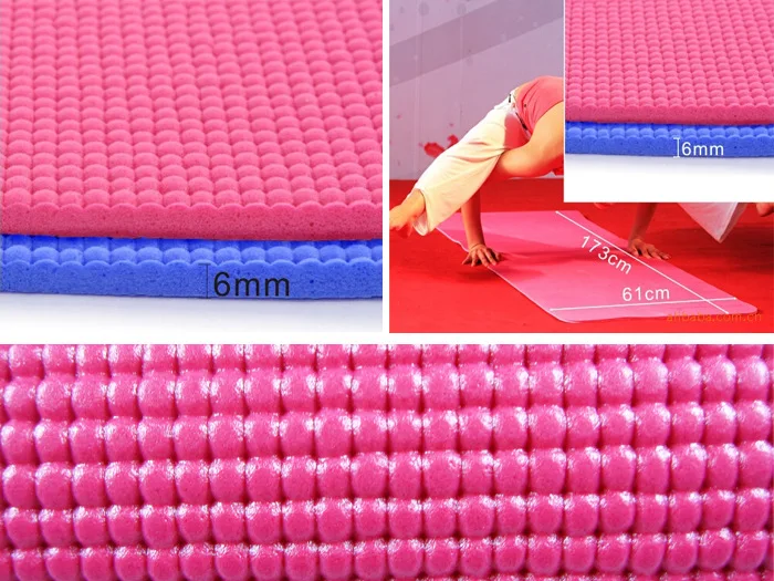 Экспорт экологически чистый 6 Mmpvc сотовая Пена Йога Коврик противоскользящий йога коврик для отправки пакетов чехол