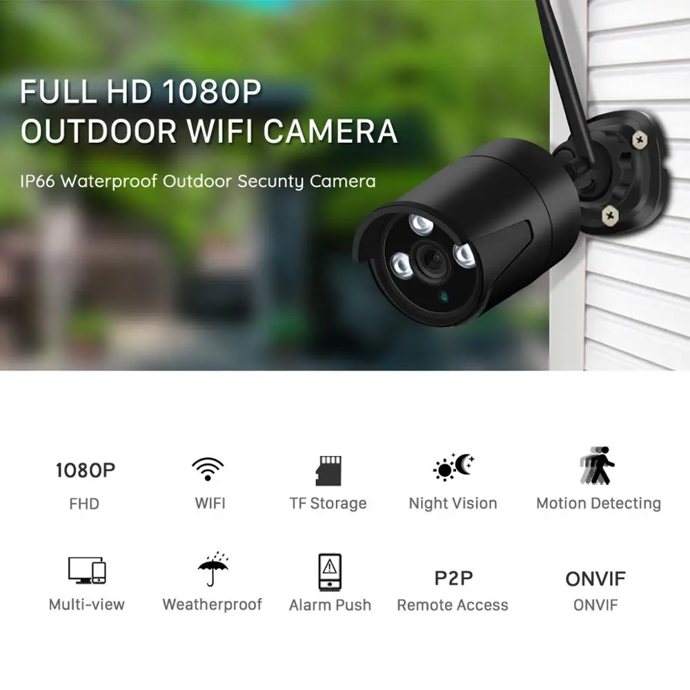 BESDER 2MP Беспроводная ip-камера 1080P HD ночного видения wi-fi-камера для использования на улице IP Onvif TF карта хранения водонепроницаемый видеонаблюдения