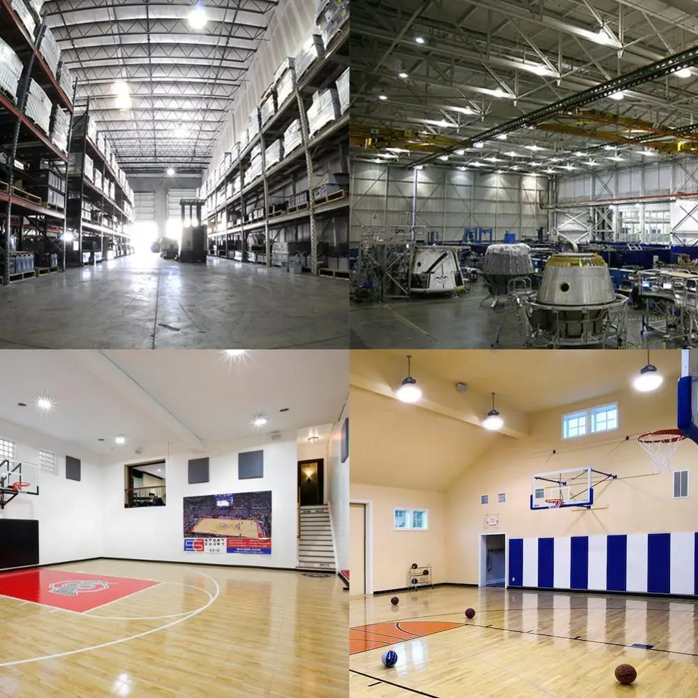 Светодиодный подвесной светильник типа High Bay светильник 50W 100W 200W НЛО промышленный светильник ing коммерческие гараж Рынок мастерской двор напольный светильник 220V 240V