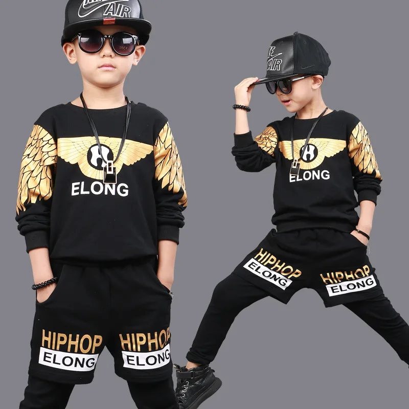 

Children Hip Hop Set 2019 Autumn And Winter Korean-style Hip Hop Jazz Dancing Dress Big Boy Fashion-Costumes