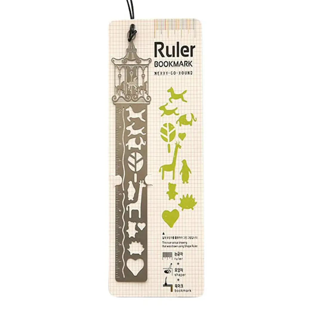 Hollow Out Metal Bookmark Measure Ruler Stationery Silver School Office Supply