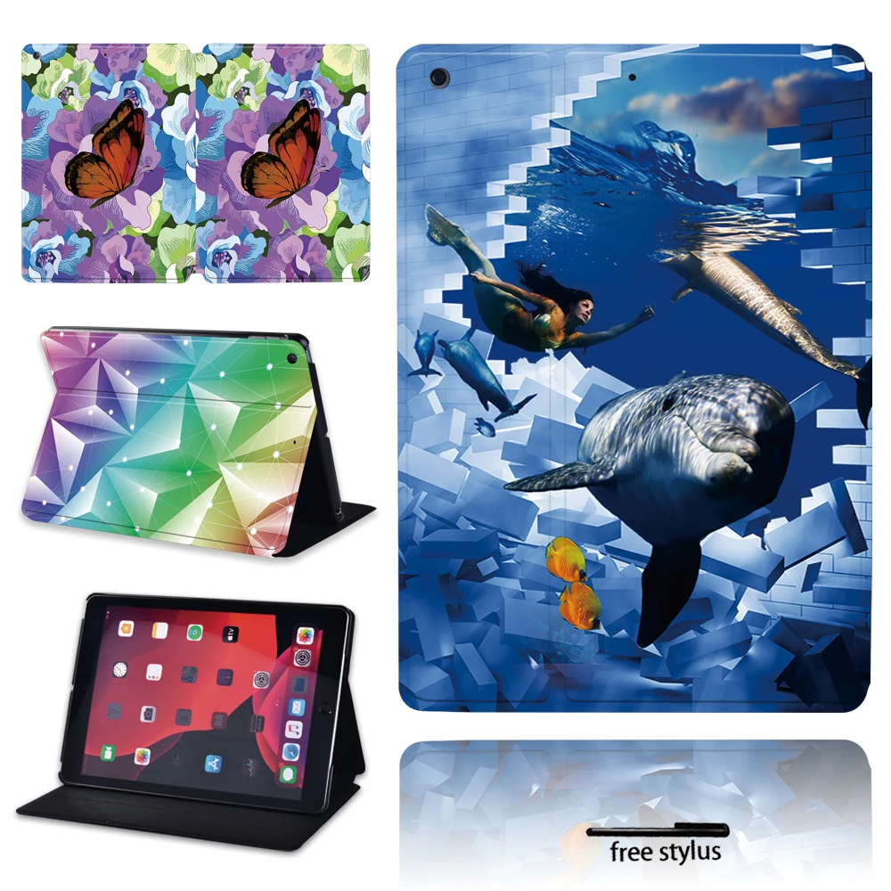 

2020 Tablet Cover Case for Apple IPad 2019 7th Gen 10.2 Inch Scratch Resistant Leather Flip Stand Tablet Case(3D and Butterfly)