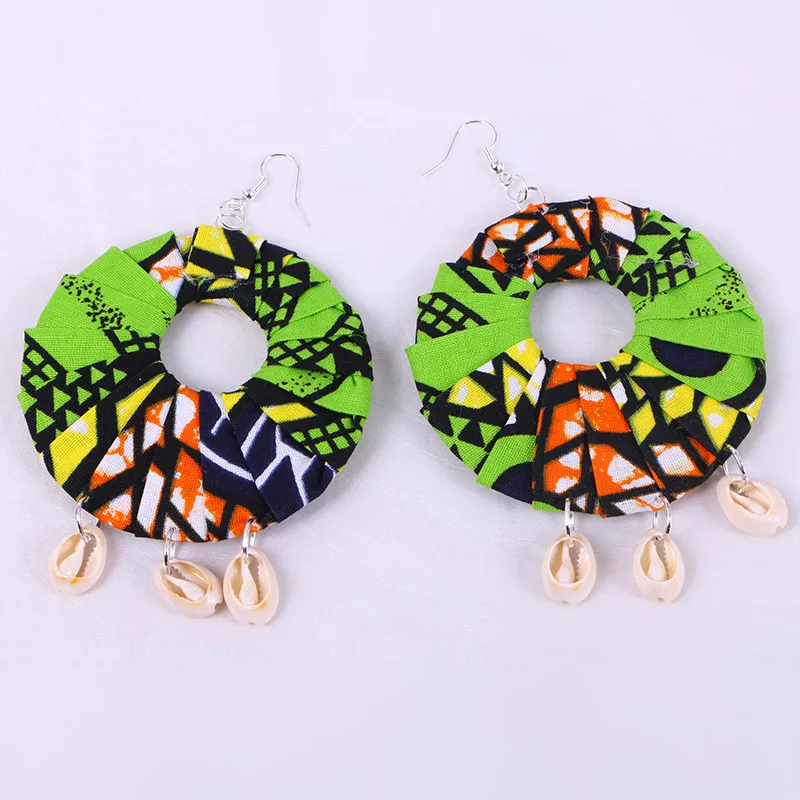New Arriving African Ankara Earrings Fashion Handmade Ethnic Jewellery Tribal Earrings Fabric