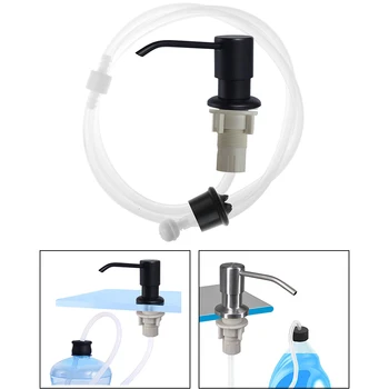 

Built In Practical Home Kitchen Liquid Pump Easy Install Press Dish Washing Bathroom Lotion Sink Soap Dispenser Stainless Steel