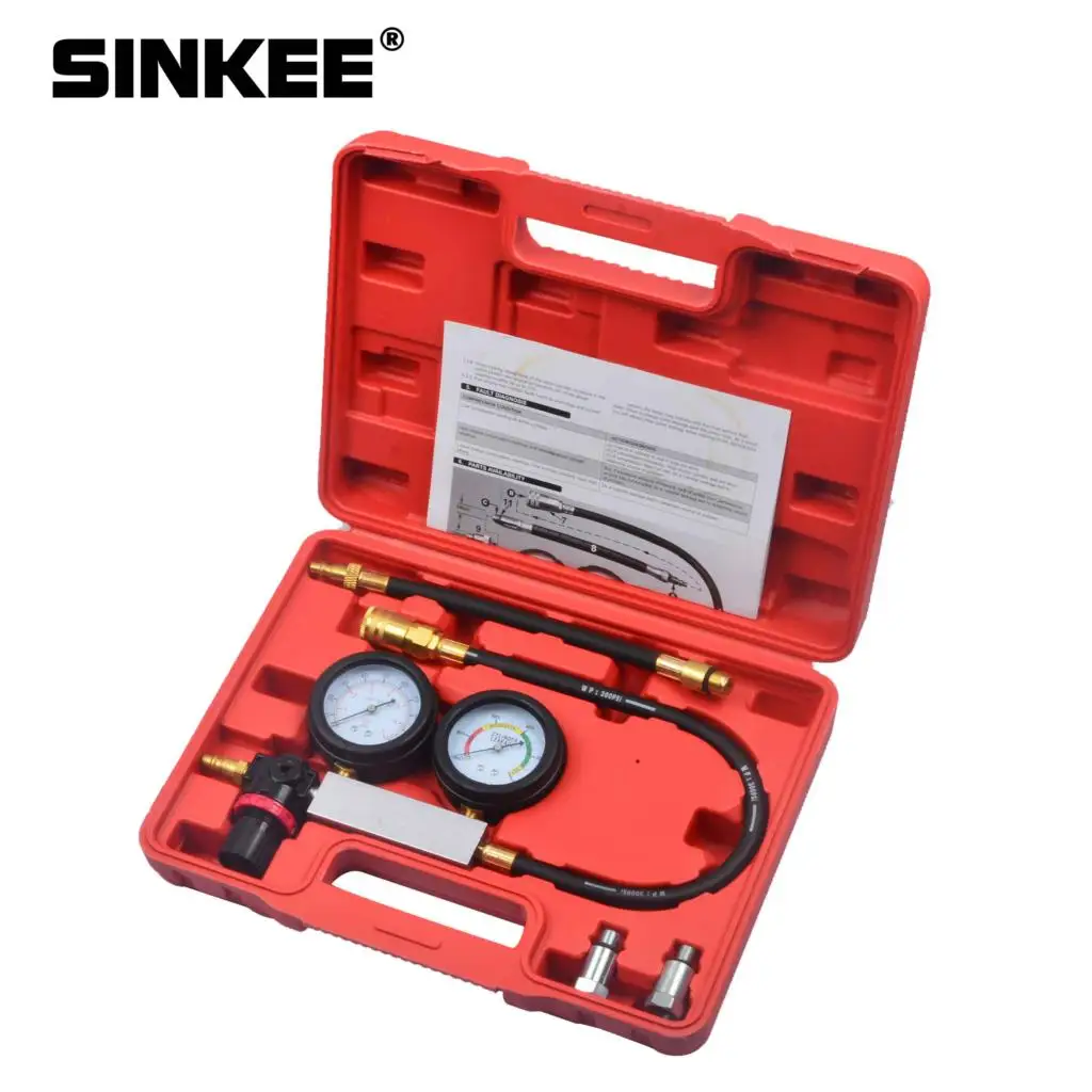 Cylinder tester szczelności zestaw wykrywacz wycieków kompresji silnik benzynowy narzędzie pomiarowe podwójny System gauge narzędzia samochodowe SK1015 2 Cylinder tester szczelności zestaw wykrywacz wycieków kompresji silnik benzynowy narzędzie pomiarowe podwójny System gauge narzędzia samochodowe SK1015 2