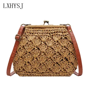 

Vintage Straw Bag Women Summer Crossbody Bags Hand-knit Beach Bag Bohemia Rattan Shoulder Bags Female Purse HW693