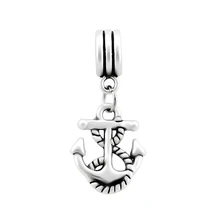 Silver Color Anchor Rope Pendants Fit Pandora Charms Bead Bracelets Bangles DIY Fashion Jewelry Making,SPP088