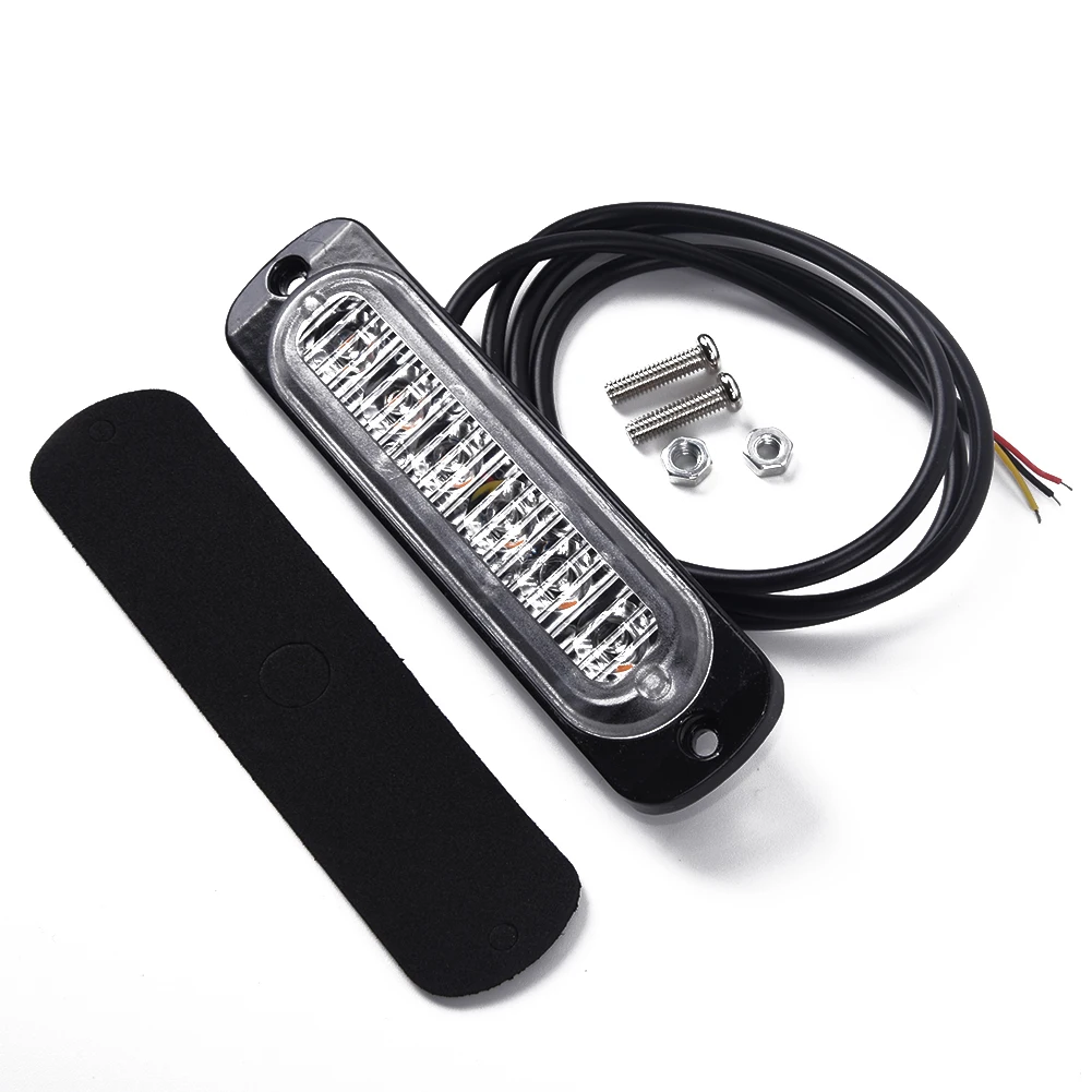 6-светодиодный вспышка светильник автомобиль грузовик Предупреждение с тактовой мерцающей бортовой светильник 12 V-24 V 6500K