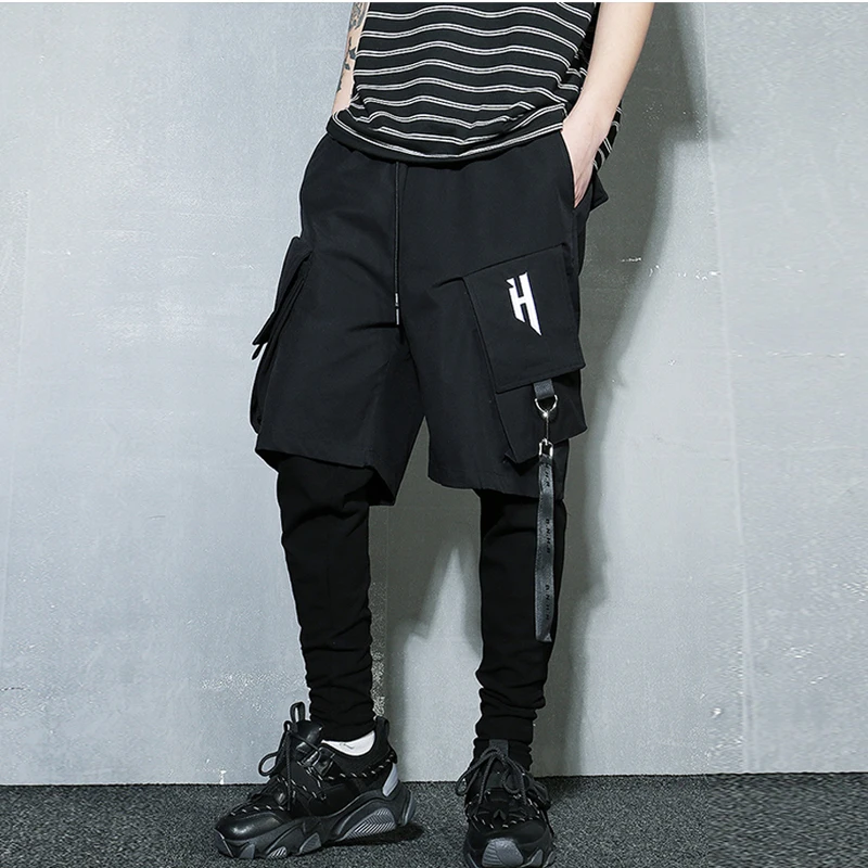 11 BYBB'S DARK Tactical Functional Cargo Pants Joggers Men Fake two Pieces Trousers Hip Hop Streetwear Pant Black GB246 5