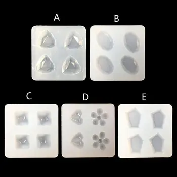 

Free shipping DIY Gemstone Resin Mold Round Oval Heart Square Stone Pendant Mold Jewelry Tools