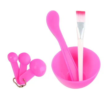 

4 In 1 Beauty mask bowl Makeup DIY Facial Mask Tool Set Mixing Bowl Brush Stick Spoon 6 Colors