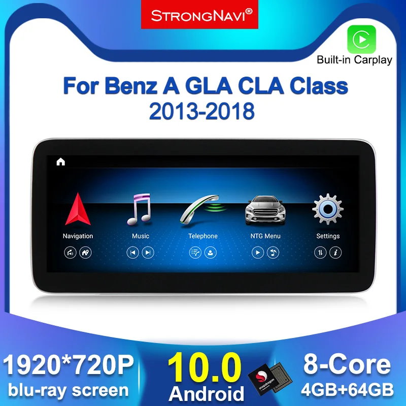 Автомагнитола с GPS-навигацией для Mercedes-Benz A W176 CLA C117 X117 GLA X156 Wi-Fi BT 4G IPS 8 ядер 4 + 64 ГБ