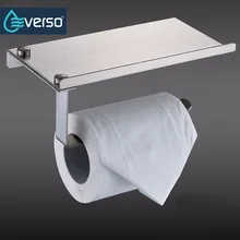 EVERSO Wall Mounted Toilet Paper Holder with Roll Tissue Rack Stainless Steel Bathroom Toilet 304 Roll paper holder with shelf