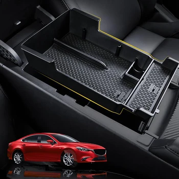 

For Mazda Axela 2020 Car Armrest Storage Box Central Control Store Case Anti-slip Mat Modified Accessories