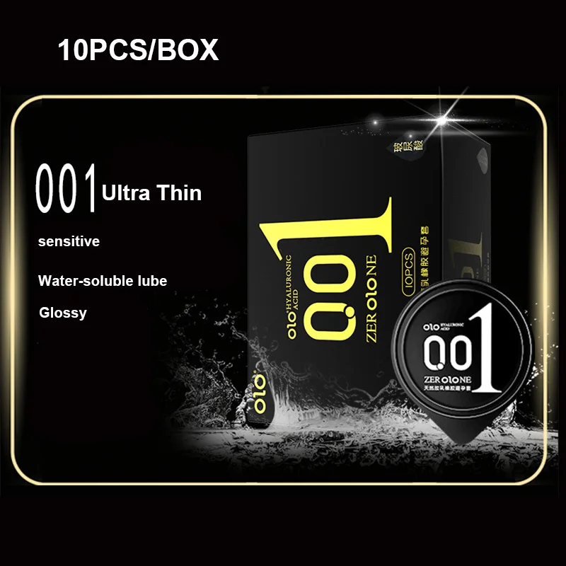 Condoms Sex Toys OLO ULTRA THIN 0.01 Feeling Penis Sleeve Hyaluronic Acids Rubber latex Ejaculation Delay dotted