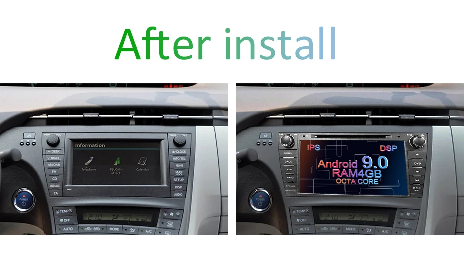 Top 4G+64G 8 CORE 2 DIN Android 9.0 CAR radio DVD PLAYER GPS For Toyota Prius 2009-2013 stereo multimedia unit WIFI DSP DVR obd2 IPS 1