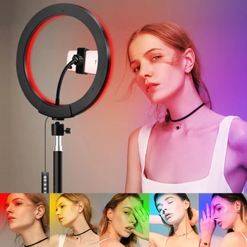 

1pcs Ring Flash Fill Light Mobile Phone Stand Light Live RGB26 Ring Light With Mobile Phone Live Support Fill Light