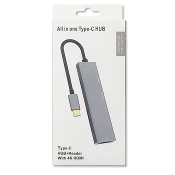 

Portable Universal Six-in-one Docking Station HUB Type-C+USB 3.0/2.0+PD 60W +Security Digital Card/TF