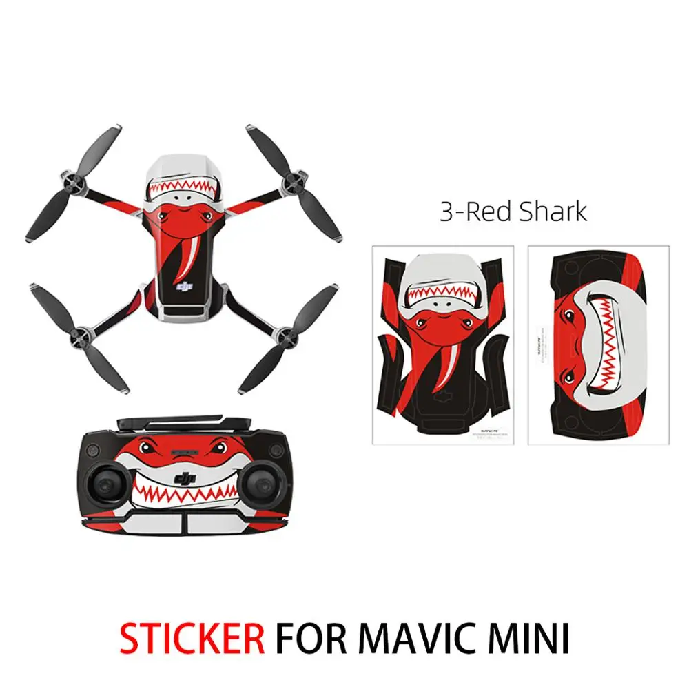 DJI Mavic Mini DIY Набор для творчества для DJI Mavic мини-Наклейка Набор ручная нарисованная кожа для Mavic Mini Drone аксессуары - Цвет: Red Shark