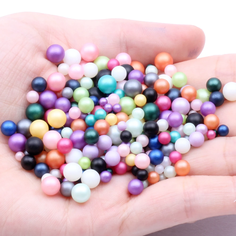 

Small Bag 3 4 5 6mm No Hole Round Pearls Many Matte Colors Available Multi-purpose DIY Jewelry Decorations Crafts