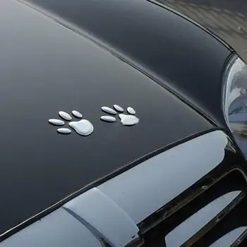 

Car Sticker 3D Dog Bear Footprints Chrome Badge Emblem Car Sticker Decal