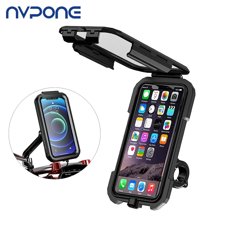 Bike Phone Support Waterproof Case Bike Motorcycle Handlebar Rear View Mirror Stand Holder for 4.7-6.8