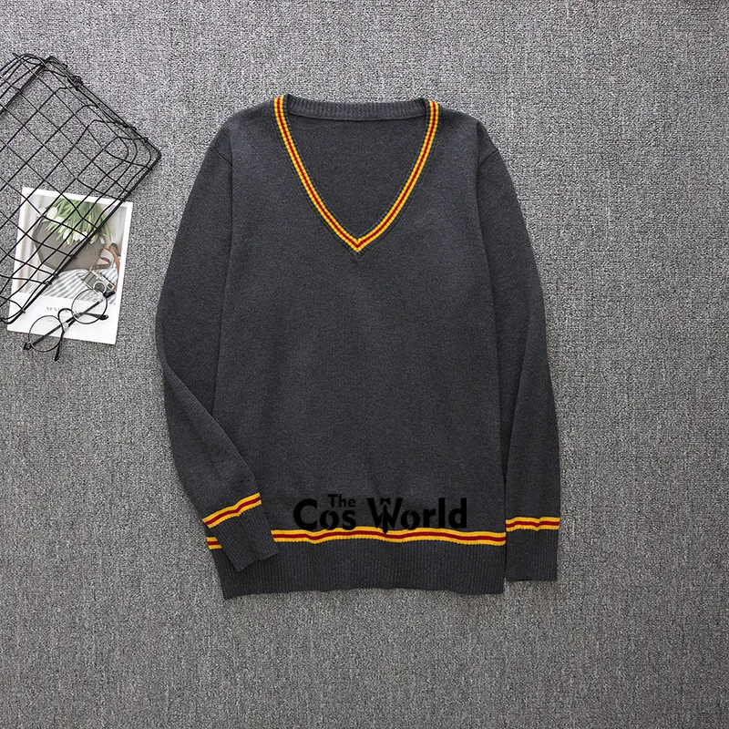 XS-XXL весна осень мужские женские длинные рукава в полоску вязаные топы пуловеры с v-образным вырезом Свитера для JK школьная форма Студенческая одежда