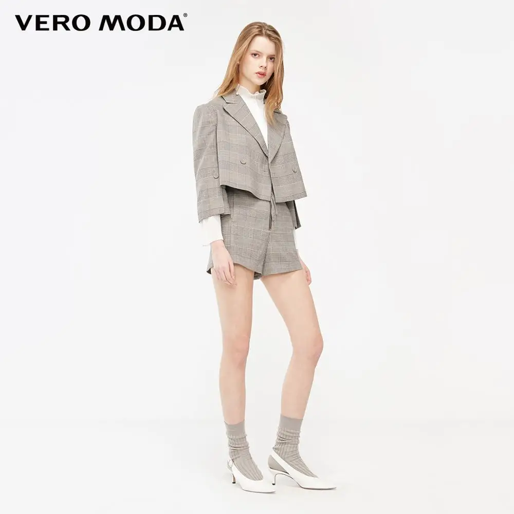 Vero Moda женский клетчатый короткий Блейзер на одной пуговице | 319108517
