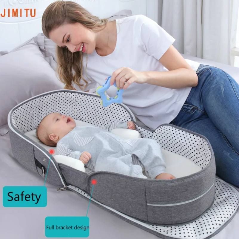 Multifunction Portable Baby Bed Travel Sun Protection Mosquito Net Baby Cribs Foldable Breathable  Mummy Bag Baby Nest Bed