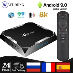 X96 Max Plus Android 9.0 Smart TV Box Amlogic S905X3 Quad Core 4G 32G/64G 2.4G&5.0G Dual WIFI BT4.0 8K HD Set-Top Box PK X96 MAX