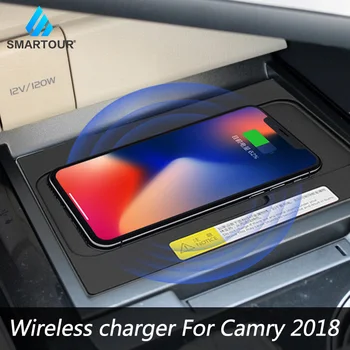 

Special on board QI Phone wireless charging Pad Panel Car Accessories For Toyota camry 2018 XV70 LE SE XSE XLE