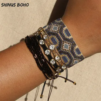 

Miyuki Bracelet Mexican Evil Eye Bracelets Handmade Crystal Beads Woven Charm Wrap Friendship Bracelet Pulseras Mujer wholesale