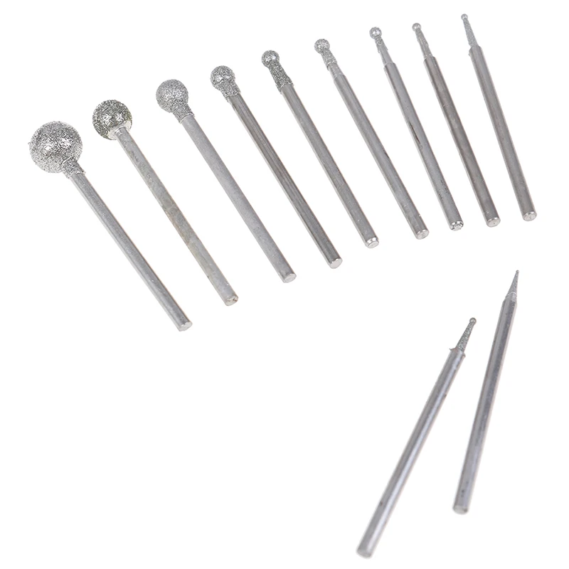 11pcs Round 2.3 Chainsaw Grinding Burr Metal Polishing Grinding Drill Tool Round Diamond Grinding Rotary Tool