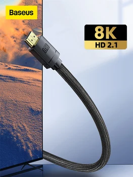 HDMI-совместимый кабель Baseus для Xiaomi Mi Box 48 Гбит/с, цифровой, для PS5, PS4, 8K, 2,1, 4K, 2,0, HDMI-совместимый разветвитель, кабели 8K/60 Гц
