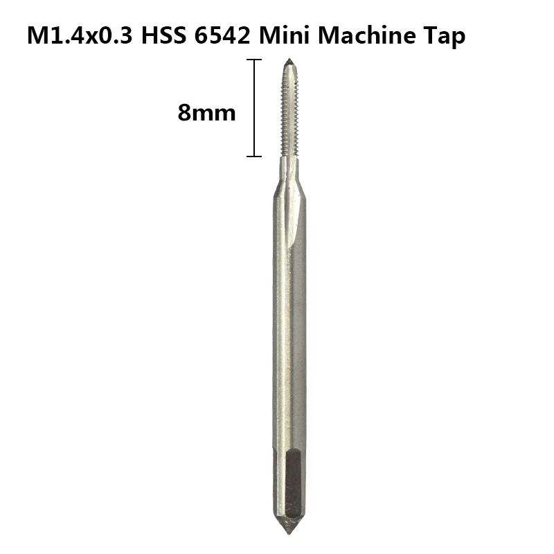 1 шт. HSS 6542 метрический резьбовой кран M1 M1.2 M1.4 M1.6 M1.7 M1.8 мини-сверло Прямой Флейта машина винтовой кран - Цвет: M1.4x0.3