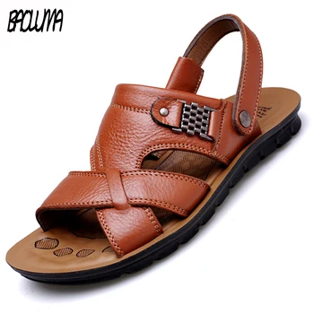 

2020 New Mens Gladiator Sandals Summer Fashion Rome Style Mens Beach Shoes Handwork Mens Shoes Outdoor Dual-purpose Men Slippers