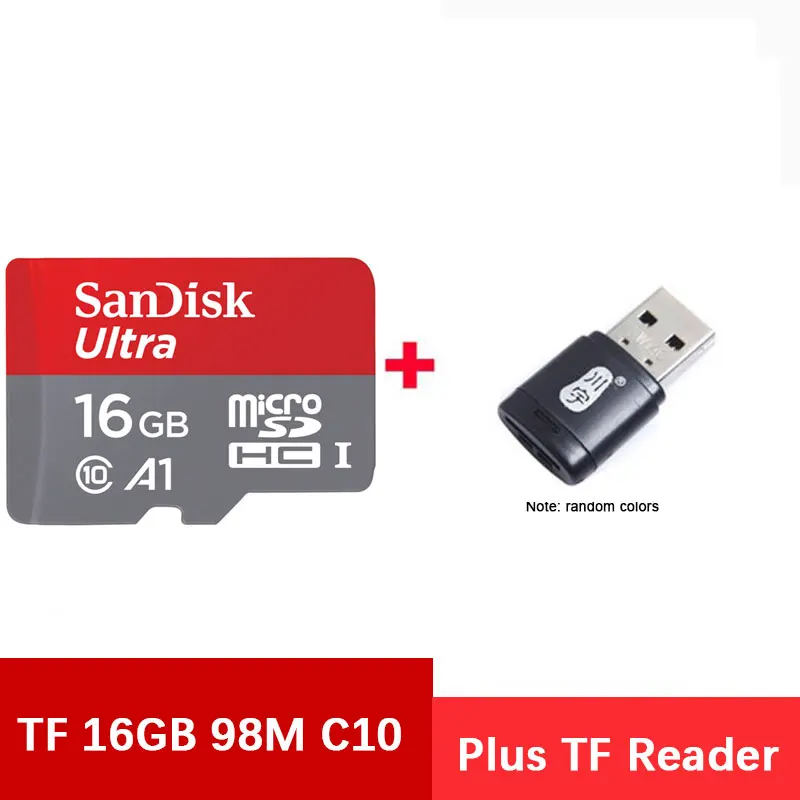 A1-TF-16G-98M-TFRead Двойной Флеш-накопитель SanDisk карты памяти Micro SD карта 16 Гб cartao de memoria Microsd Class10 ультра A1 MicroSDHC UHS-I карты 98 МБ/с. TF sd-карта на 16 Гб - Емкость: A1-TF-16G-98M-TFRead