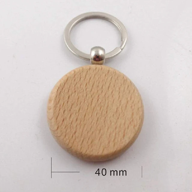 Tradder 200 Pcs Wooden Keychain Blanks Wood Key Chain Bulk Unfinished  Wooden Key Ring Rectangle Round Blank Key Chains Wooden Key Tags Wood Craft