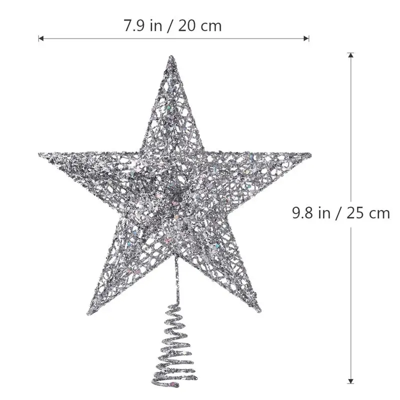 NICEXMAS, украшение для рождественской елки, изысканная блестящая Звезда, украшение для рождественской елки, 5 звезд, декор для деревьев, 20 см