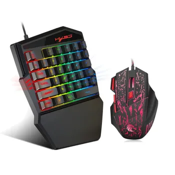 

V100+H300 Keyboard Mouse Set 35 Keys Mini USB Wired Keyboard+ Mouse Gift Professional Gaming Keyboard Mice Set For PC